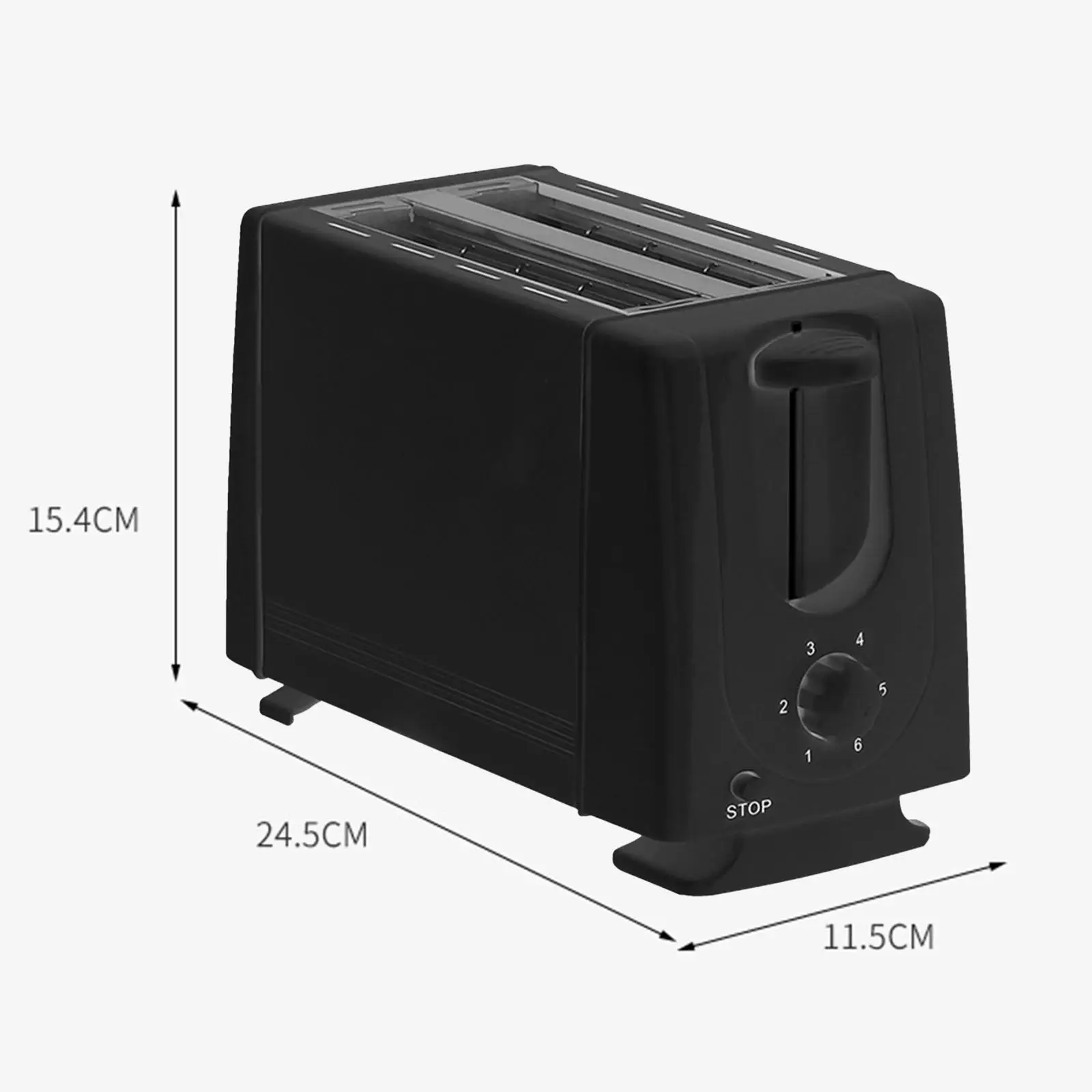 Bread Toaster US Plug Bakeware 2 Slice Double Sided Heating Space Saving Breakfast Machine for Baking Bagels Snacks Puff Pastry