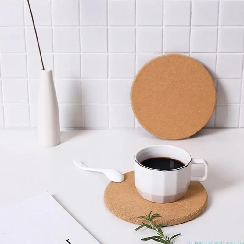 581C Round Wooden Hot Pad 19cm Diameter Heatproof Kitchen Essential Protects Fronts From Scorching Pan Pot And Serving Dishes
