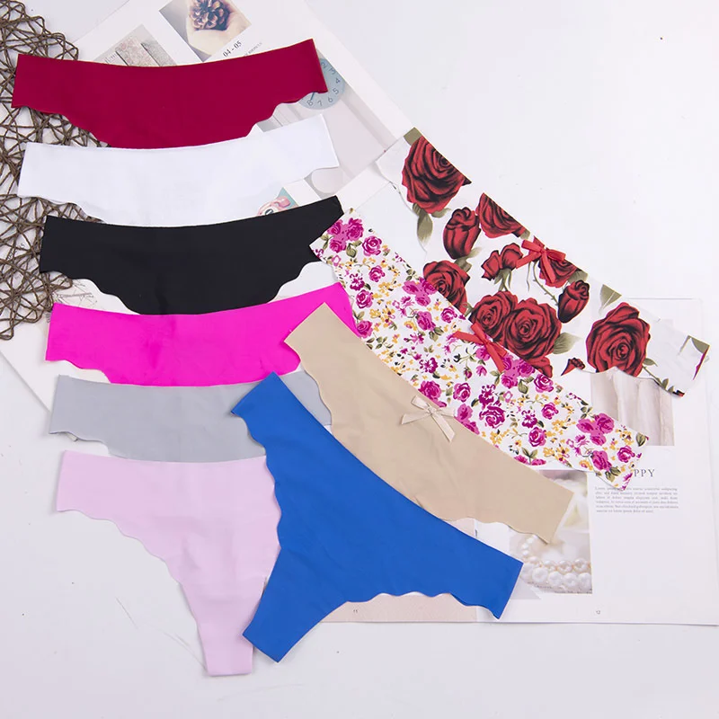 lady Lowest price cotton heart multi-color Sexy cozy comfortable  Briefs  thongs women Underwear Lingerie for women 3pcs image 3