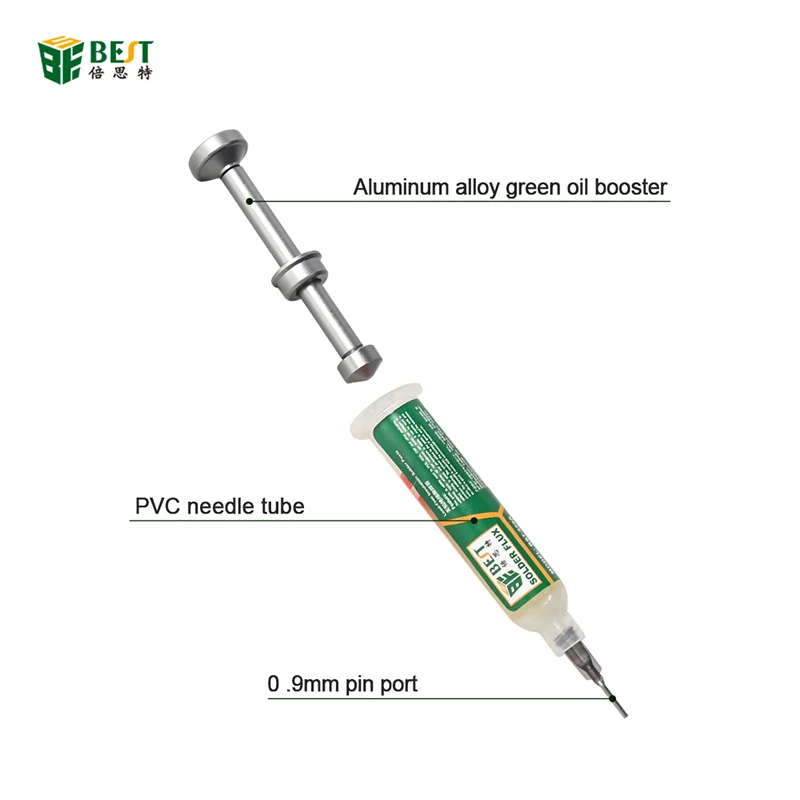 BST-013อลูมิเนียมขับเคลื่อนเครื่องมือ BGA Solder Flux Booster UV Solder Mask หมึกเชื่อมน้ำมัน Pusher Rod Solder Dispenser