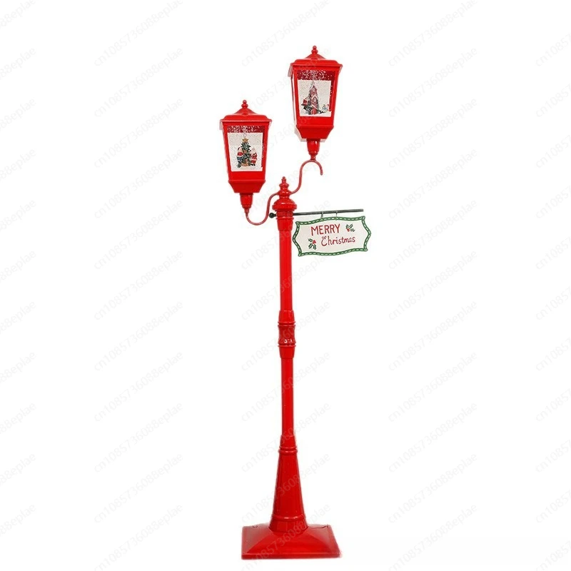 Musical Christmas Snow Lantern with Falling Snow - Electric Animated Lamp Post for Indoor Decor, Adds Holiday Magic to Your Home