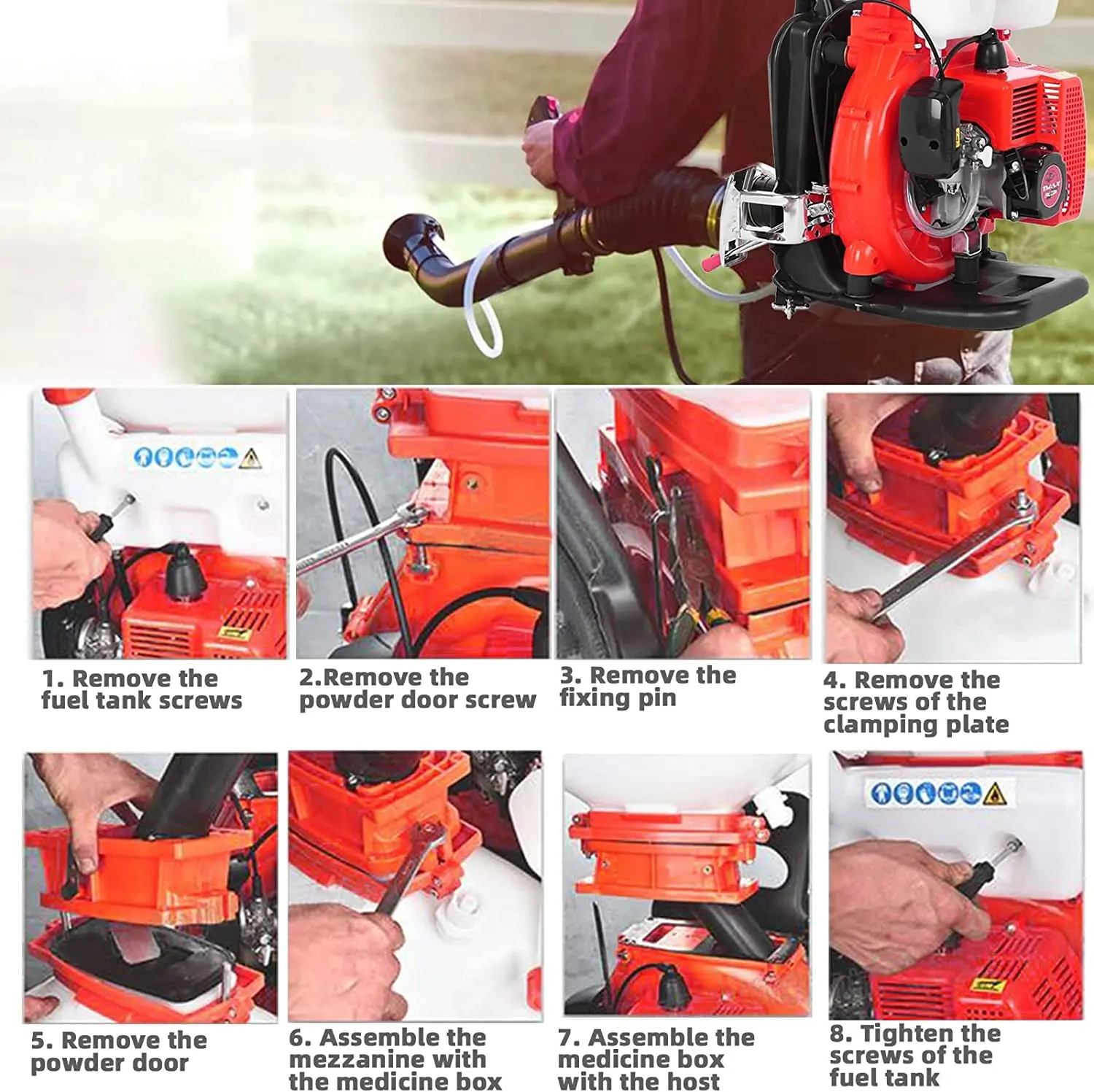 2025Garden Sprayer Liquid Powder Backpack Blower Gasoline Machine Fertilizer Sprayer