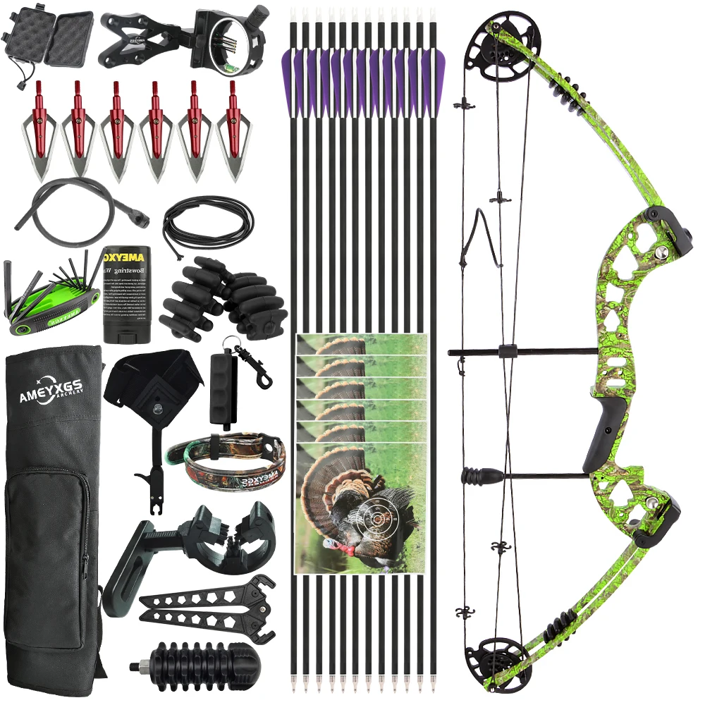 

JUNXING 30-55lbs Archery Compound Bow 310FPS Let Off 70% Right Hand Pulley Bow Shooting Hunting Target Composite Bow