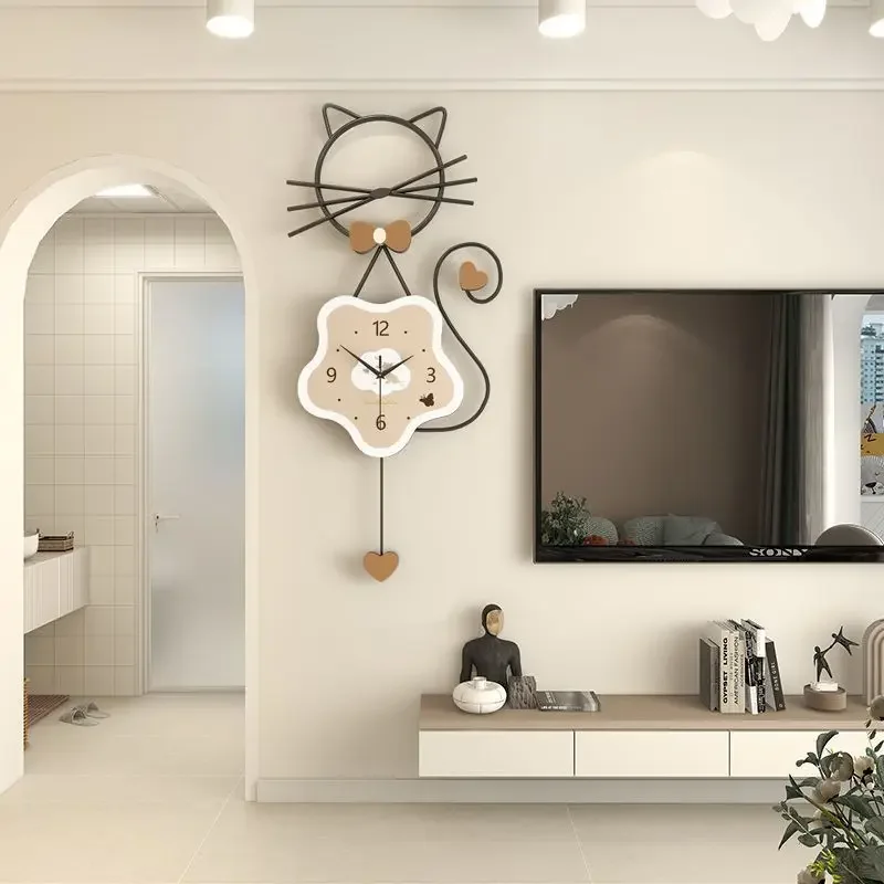 Decorative wall hanging mute next to the restaurant clock high sense