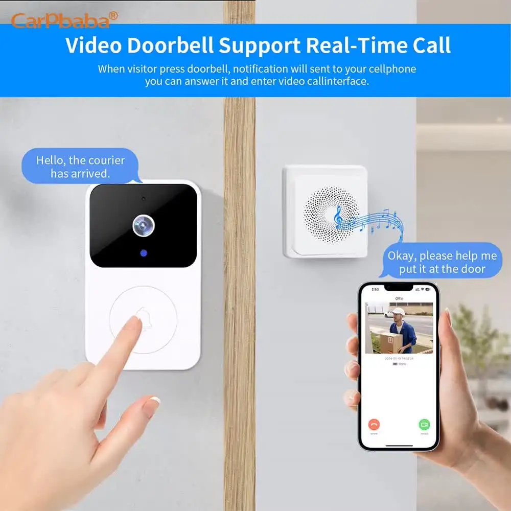 Doorbell WiFi Wireless Video Two-way Intercom Doorbell Camera APP Control Home Door Bell For Home Security Alarm System