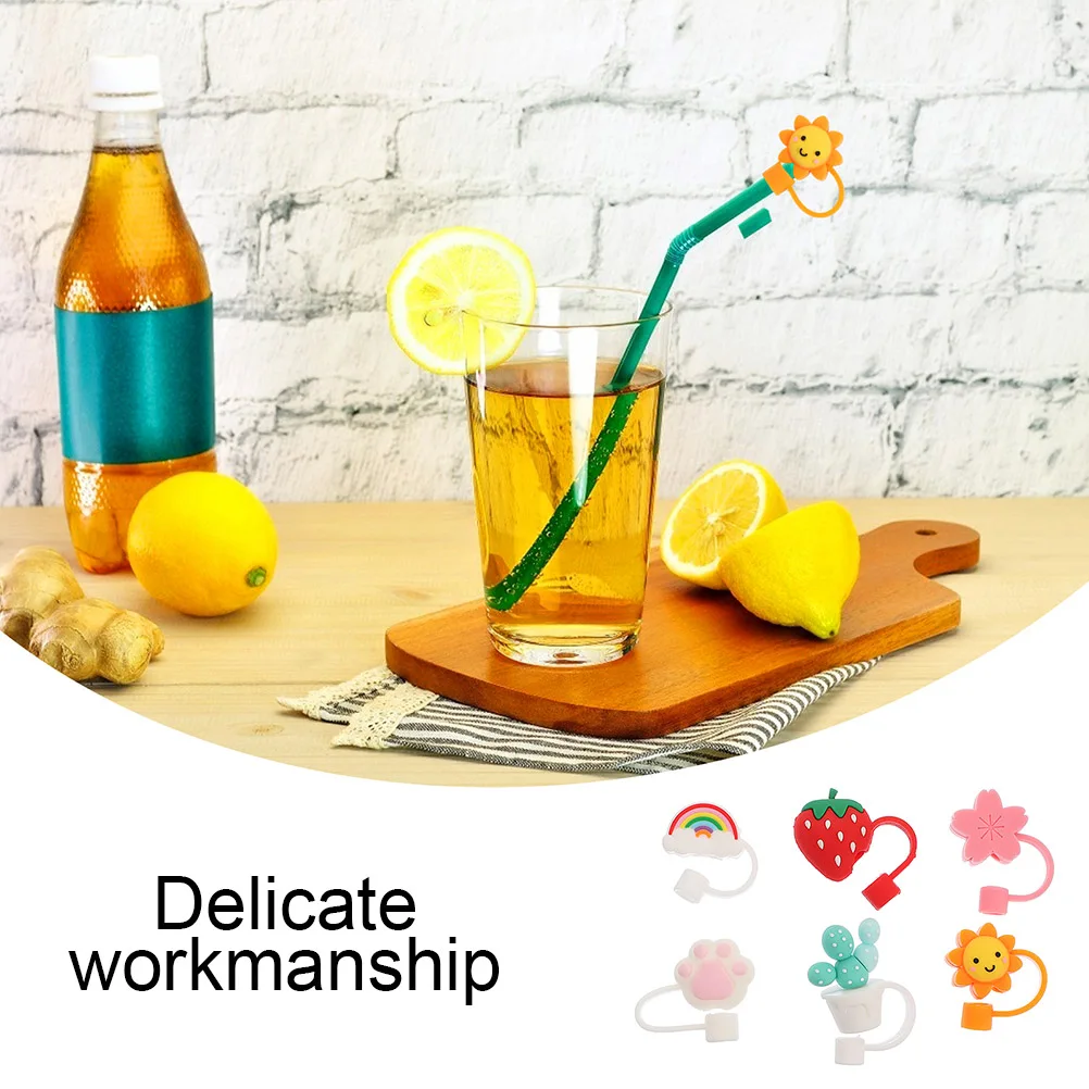 

2 pcs Straw Protection Accessories Dust-proof Caps for Straws Silicone Heat Cold Resistant Barware Kitchen Bartender Tools