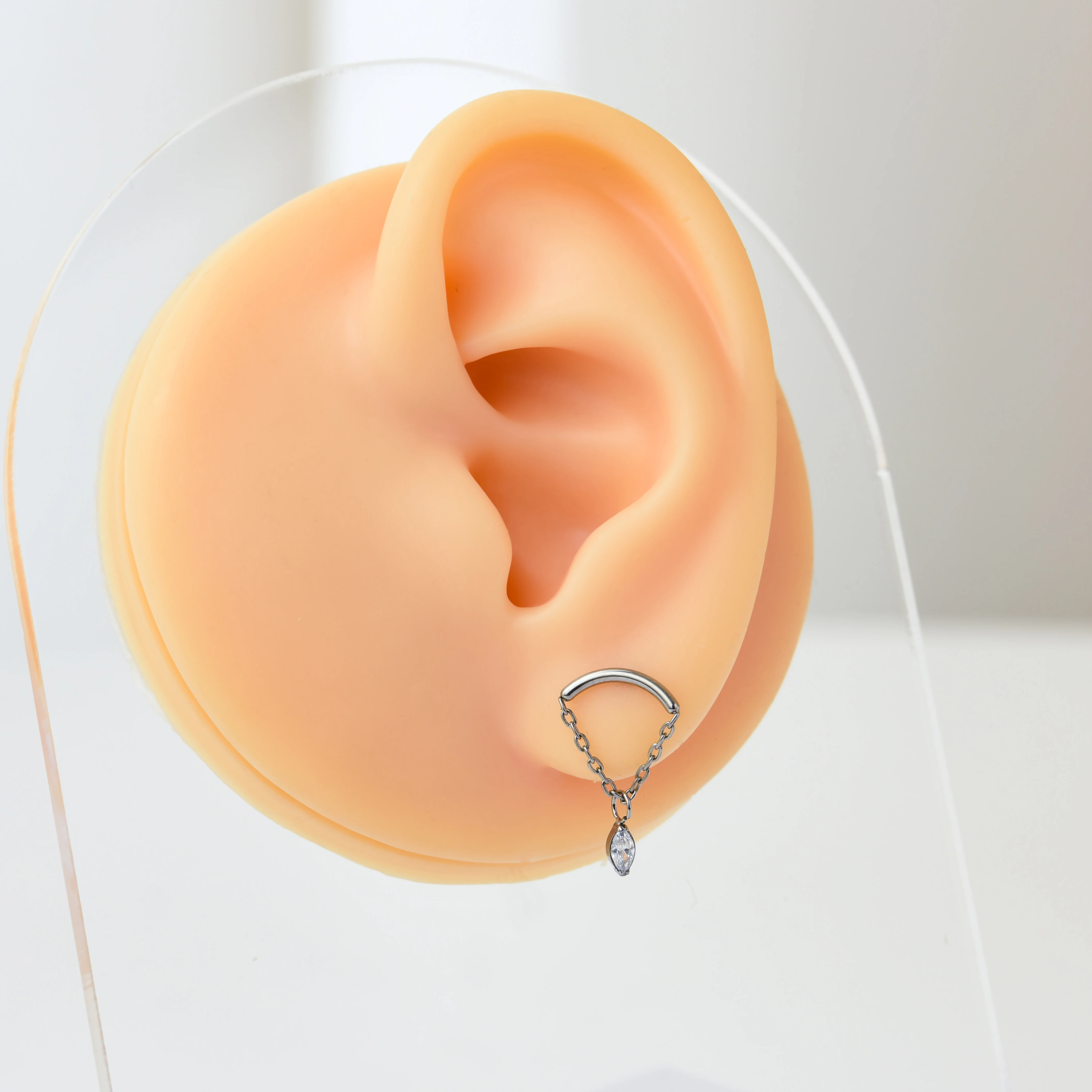 titânio Brincos de corrente soldada em espiral de aço , Tragus, brincos de cartilagem encantadores, jóias para o corpo, 16g, G23