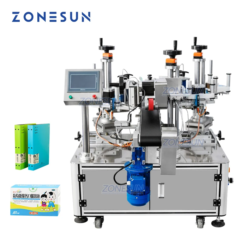 ZONESUN ZS-TB833D Double Size Folding Carton Anti Tamper Adhesive Sticker Packing Automatic Sealing Corner Labeling Machine