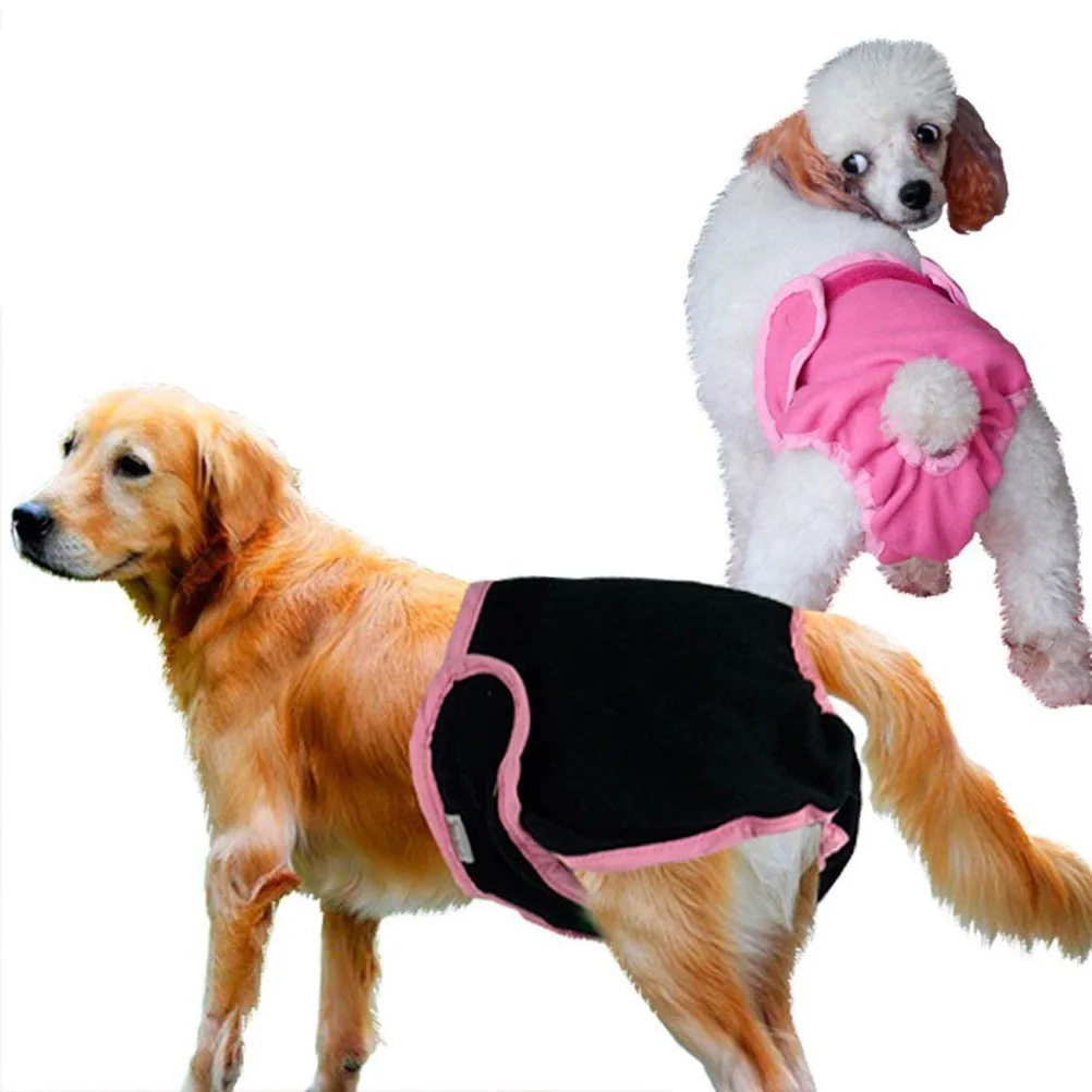 

Pet Dog Puppy Washable Cotton Sanitary Physiological Menstrual Panties Underwear Diaper Pant - Size (Black)