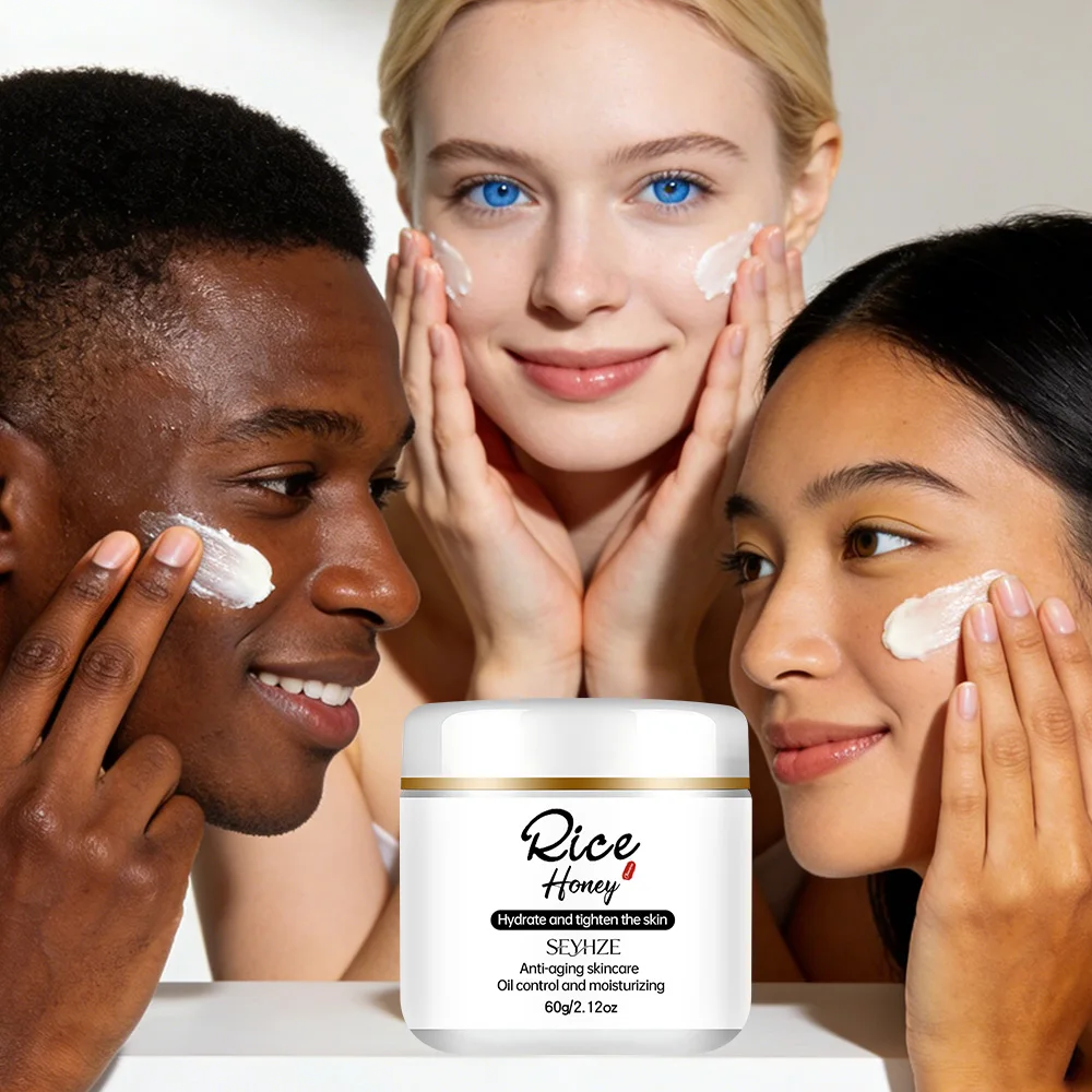 SEYHZE Rice Face Cream Anti-Aging Collagen Moisturizer Smooths Fine Lines Tightens Skin Brightens Complexion Suitable for Sensit