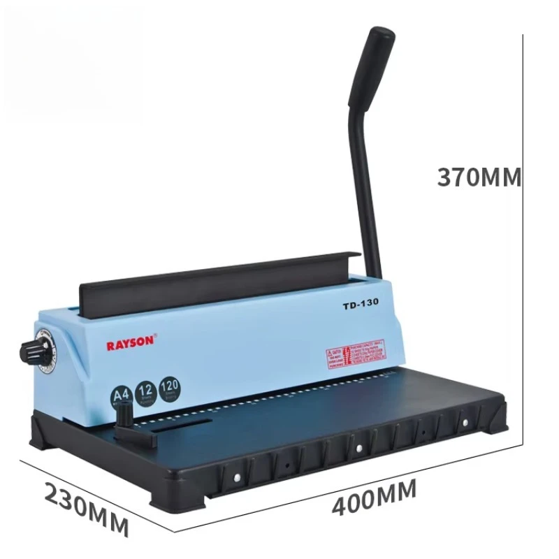Punzonatrice per rilegatrice a doppio filo TD-130 personalizzabile 12 fogli/rilaccare 120 fogli con robusto raccoglitore per costruzione in metallo