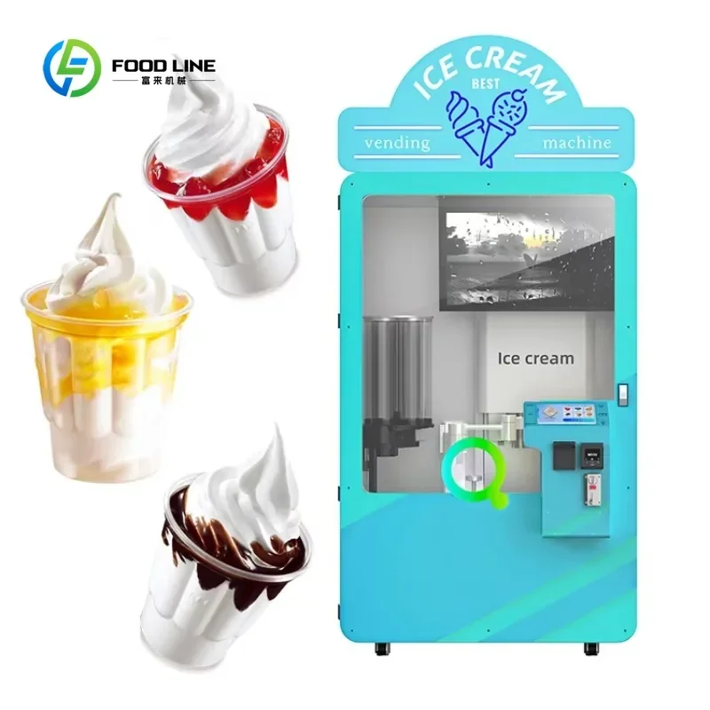 Flavors Ice Cream Maker Freezer Ice Cream Machine Automatic Robot Ice Cream Vending Machine wholesale price