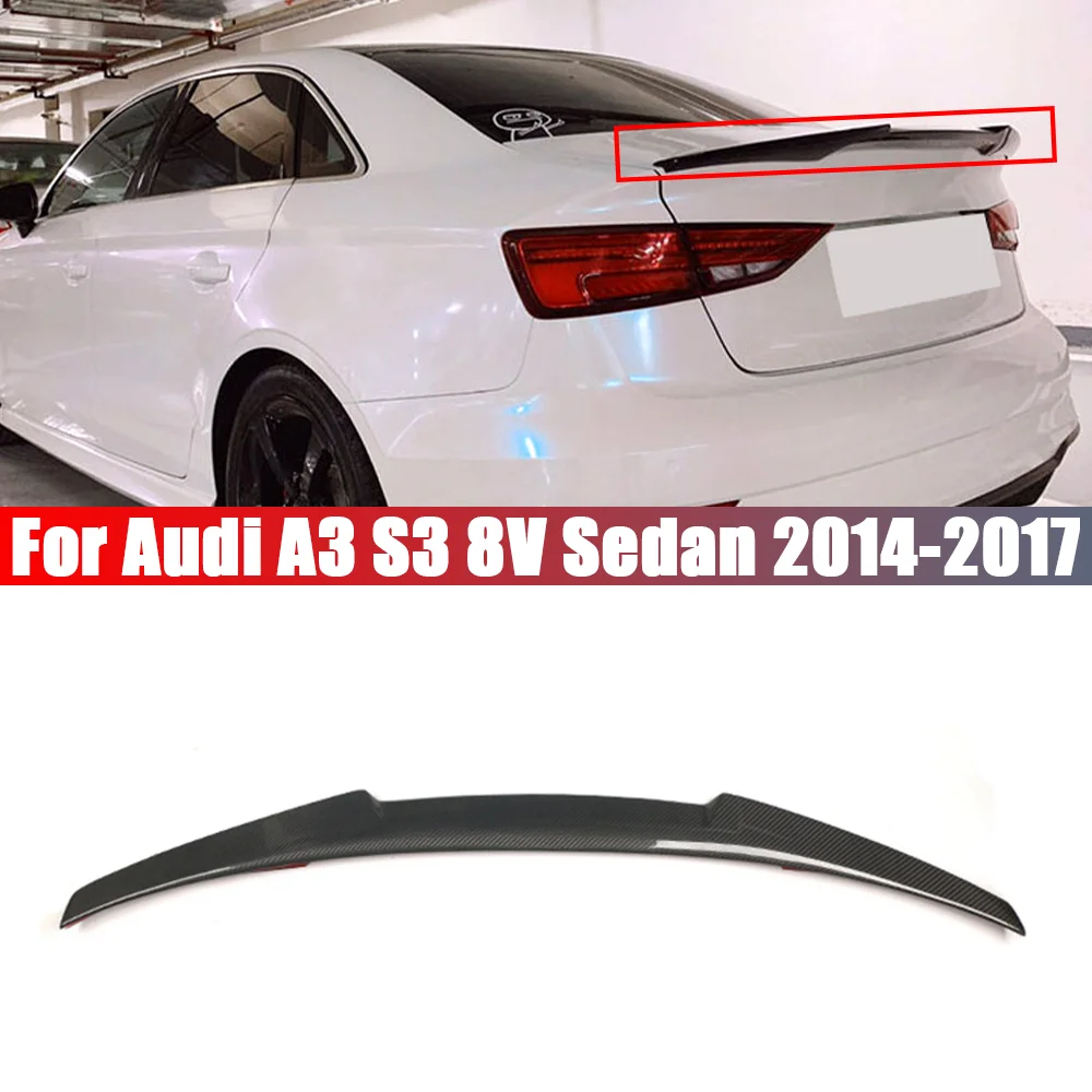 

Коврик для багажника автомобиля Audi A3 S3 8V Sedan 2014-2017, глянцевый, черный/карбоновый