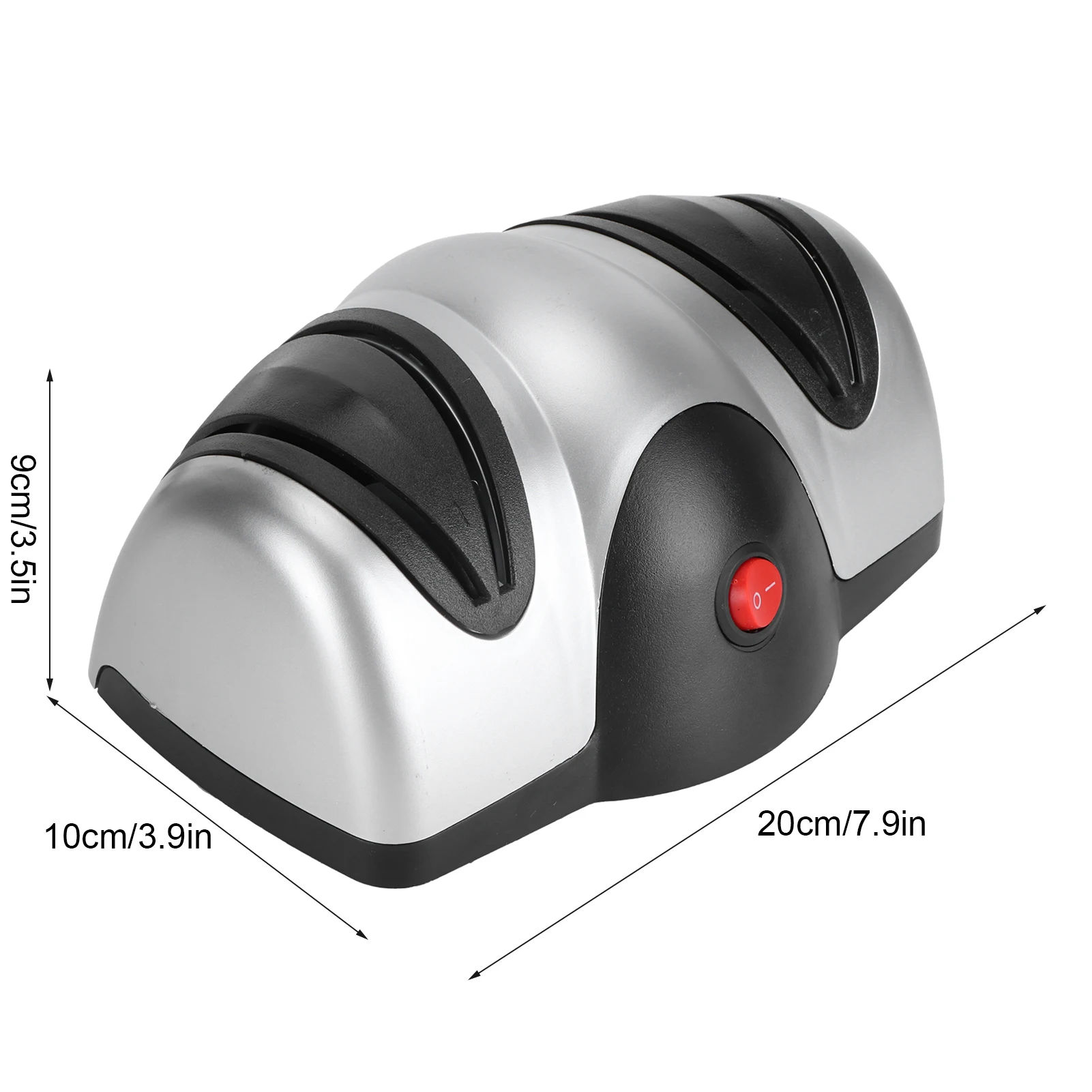 เครื่องลับ pisau listrik เครื่องบดแบบ2ขั้นตอนอุปกรณ์ครัว EU 220V เครื่องบดมีดเครื่องใช้ในครัวสีดำเงิน