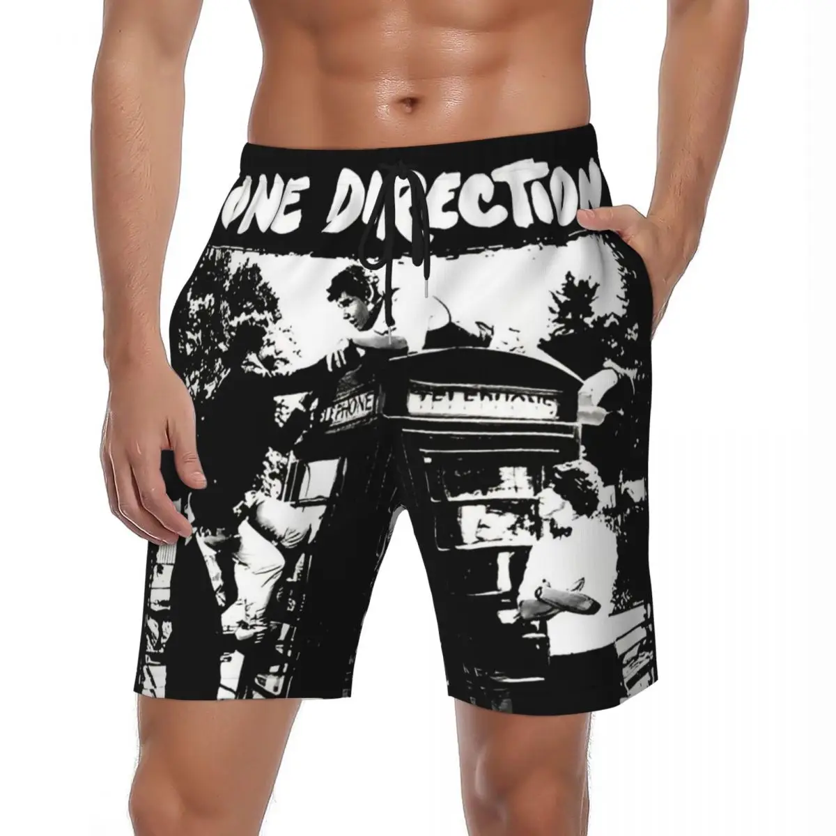 

Летние шорты для мужчин, 1D Ones, логотип музыки и направления, спортивные шорты для фитнеса, рок-группы, быстросохнущие плавки