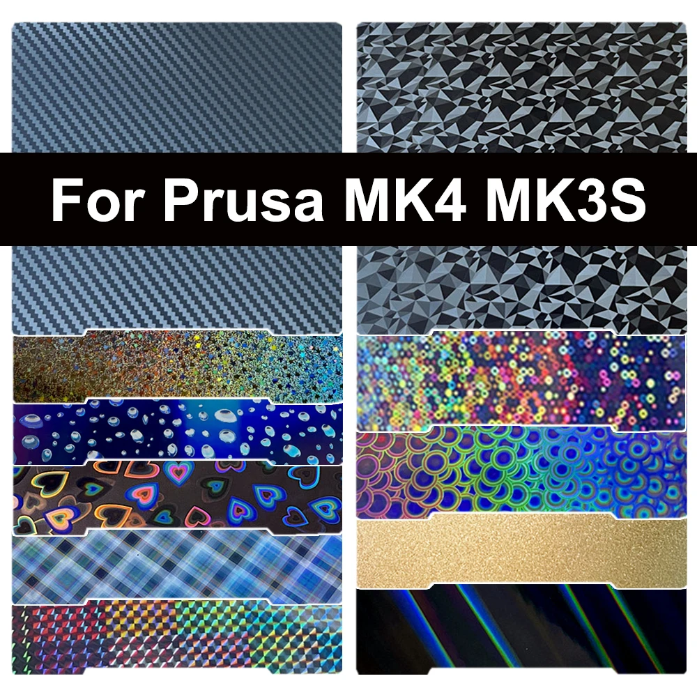 

For Prusa MK4 Bed Sheet Build Plate Accessories MK3S Heat Bed 241x254mm Double Sided Flexible PEI PEO PET Sheet 3D Printer