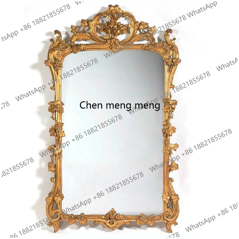 

Custom carved makeup mirror American retro vanity mirror porch fireplace decorative mirror