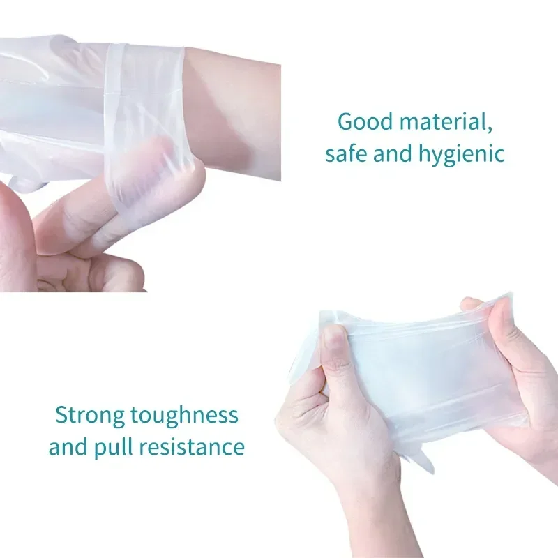 100Pcs Disposible Gloves One-time Gloves Kitchenware Transparent Thickened TPE Gloves Food Grade Protective Film Gloves image 4