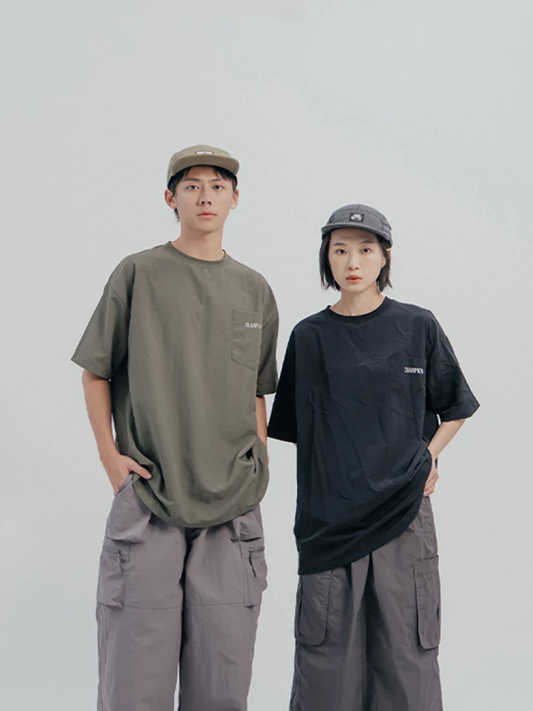 

Queenop 2025 Women's Outdoor Casual Loose Fit T-irt Dstring Hem Cuffed ket Printed Polyester Summer Top