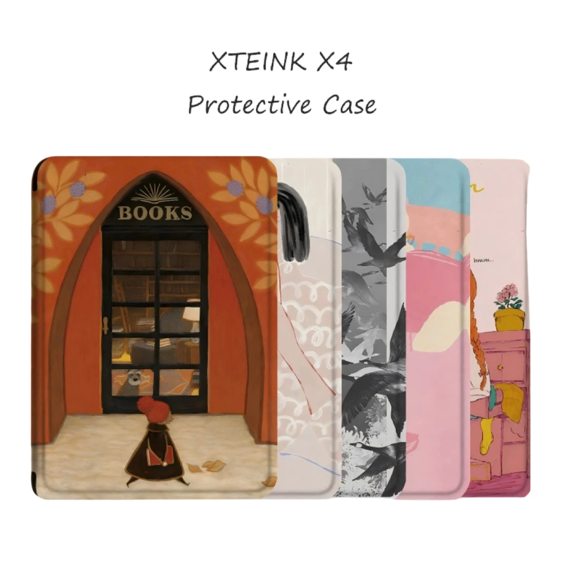 For XTEINK X4 Magnetic Protective Case with Transparent Case 2pcs E-Reader Cover XTEINK X4 4.3 Inches E-Ink Reader TPU Shell