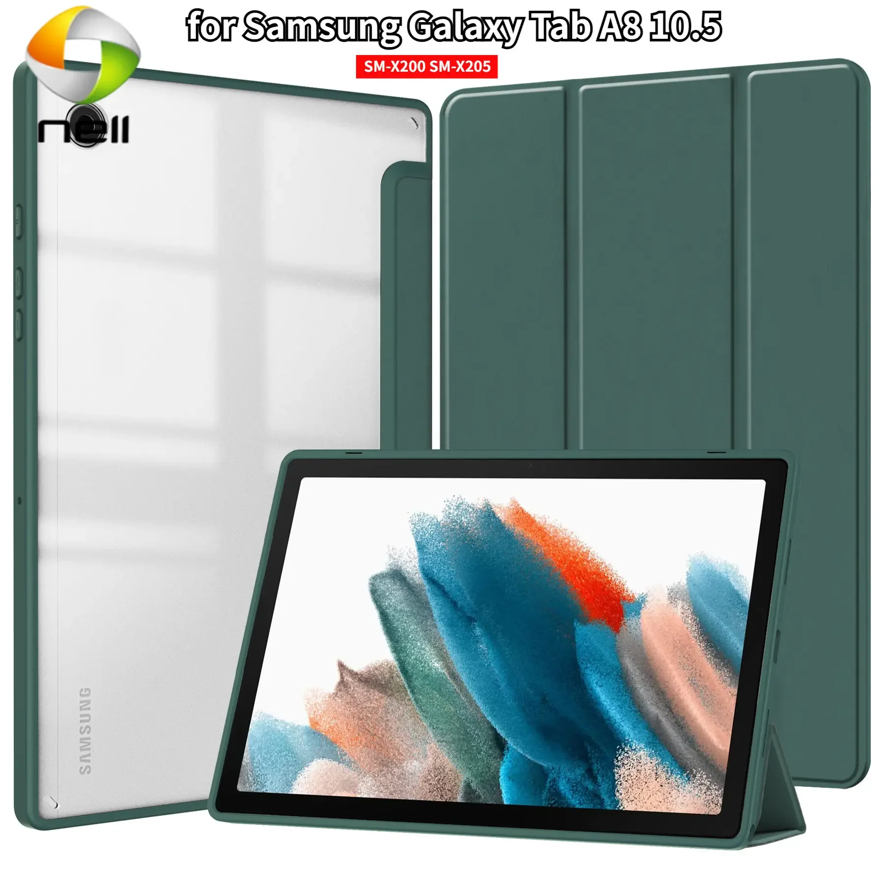 

Умный чехол для планшета Samsung Galaxy Tab A8 10,5 дюймов 2021 SM-X200 SM-X205 с чехлом-подставкой для карандашей