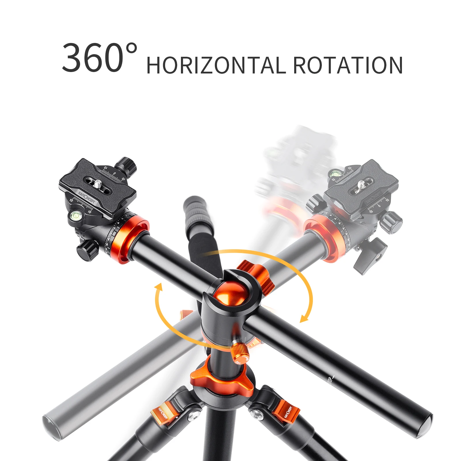 K&F Concept 72.8inch Camera Tripod Professional Center Axis Horizontal Tripods 22lbs/10kg Load Capacity with Detachable Monopod