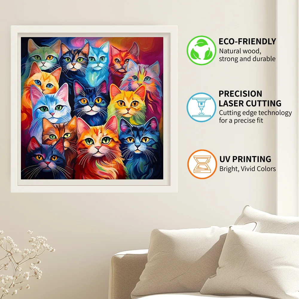 大人のための猫をテーマにした木製パズル、ユニークな形、頭の体操、誕生日とクリスマスのギフト、友達のゲームに適しています