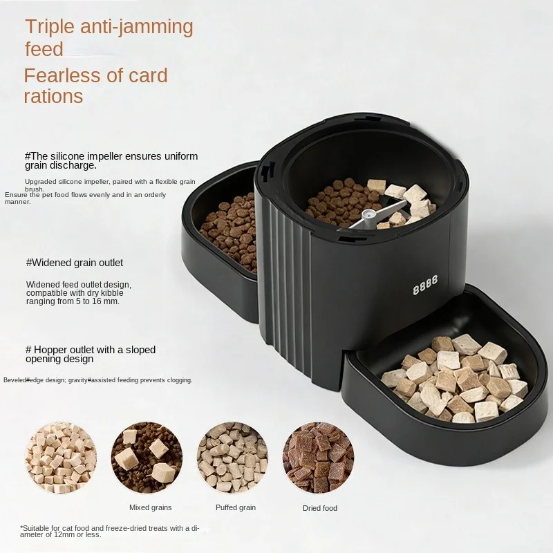 Automatic Cat Feeder, 7L Smart WiFi Pet Food Dispenser with App Control, Dual Bowls, Freeze-Dry Compatible for Multi-Pet