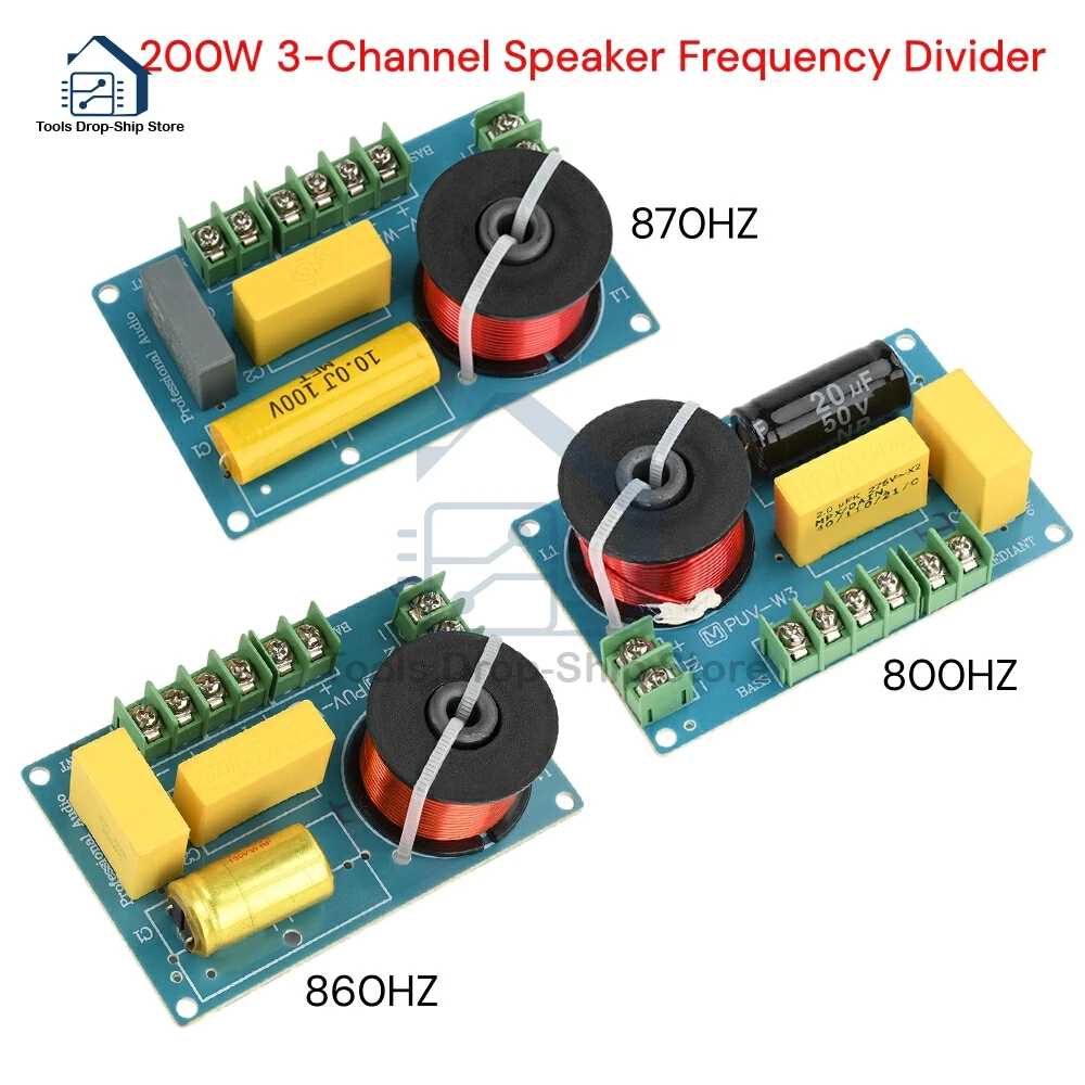 

200W Frequency Dividers DIY Audio Modification 3-Way Hi-Fi Crossover Filter Module 3.5/4/4.5 Inch Speakers for Home Theater