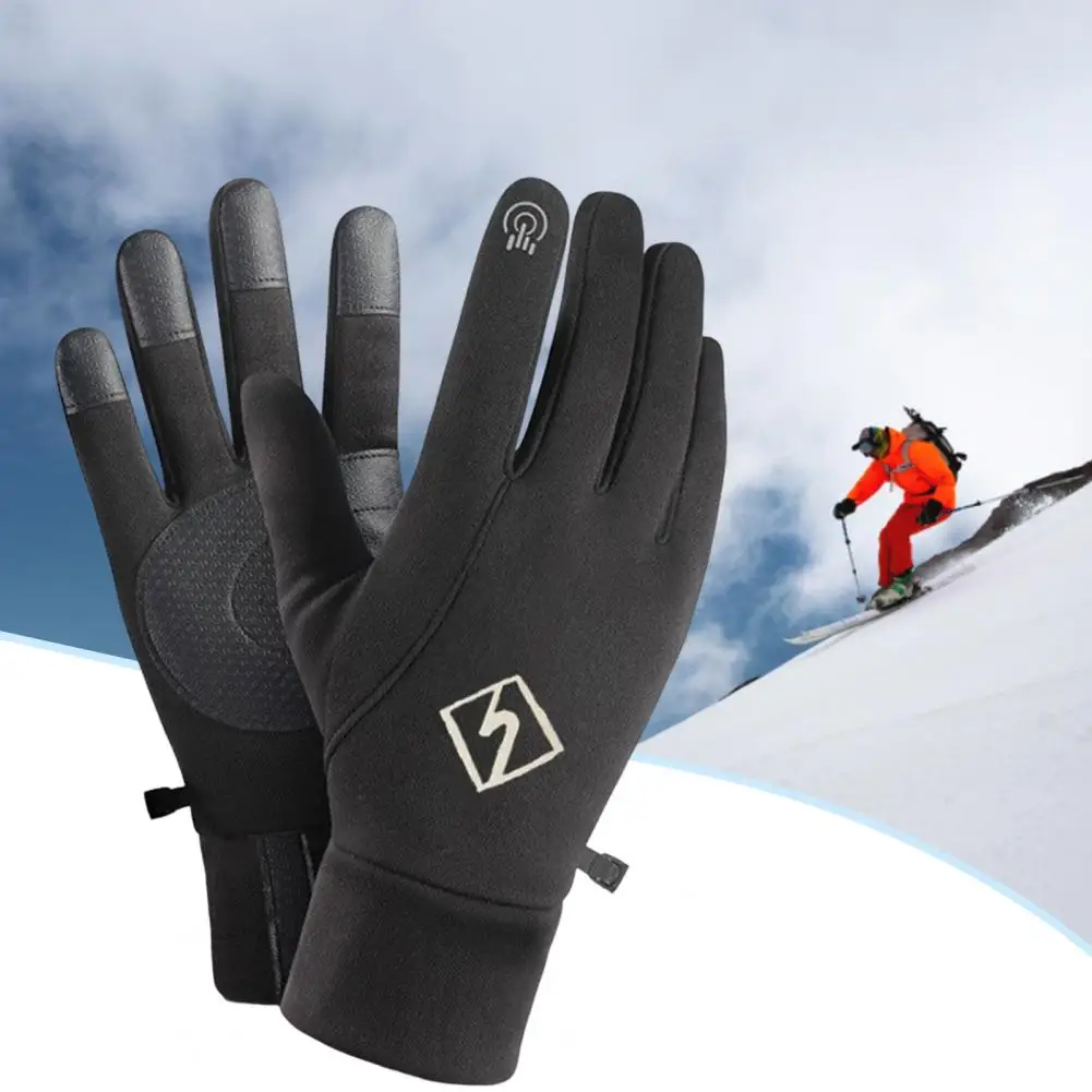 Guantes de pantalla táctil para hombre y mujer, manoplas versátiles, impermeables, Color negro, cálidas, para pesca, ciclismo y acampada, 1 par