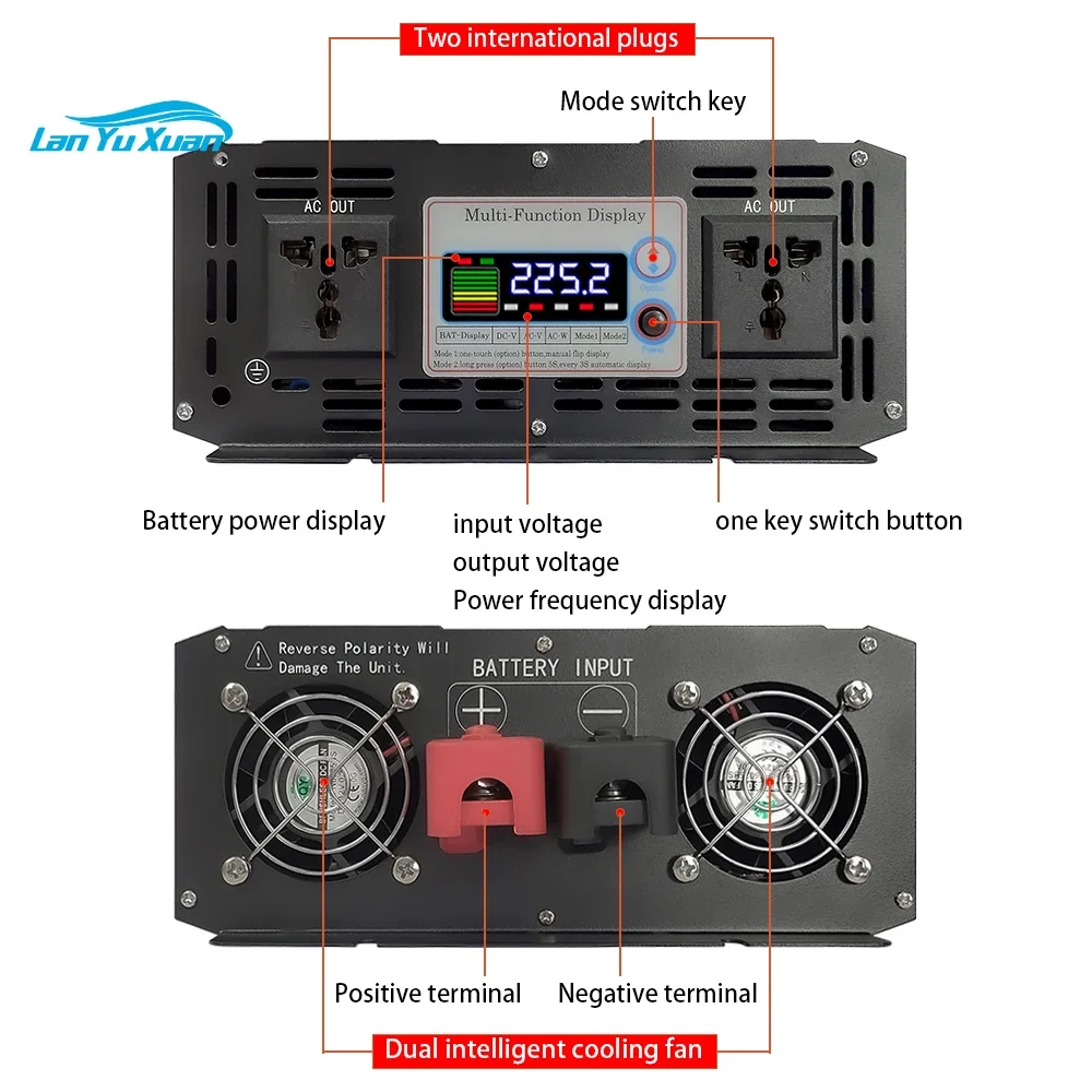 Pure Sine Save Inverter 8000W 6000W DC 12V/24V To AC 110V 220V 50Hz 60Hz Voltage Transformer Power Converter Solar LED Inverter