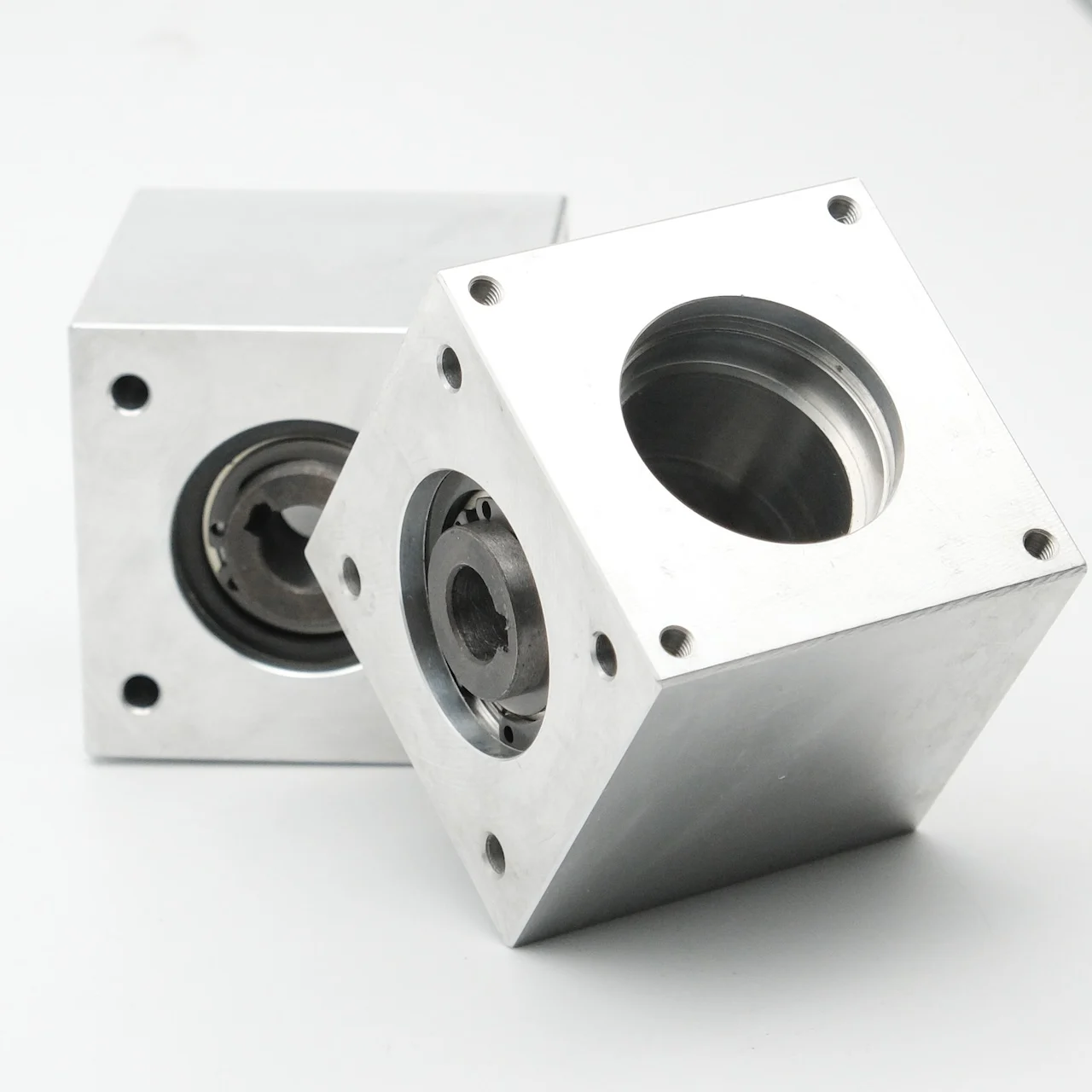 42*42 Aluminum Alloy Bevel Reversing Gearbox External keyway 6/8mm Transmission for Modular transmission