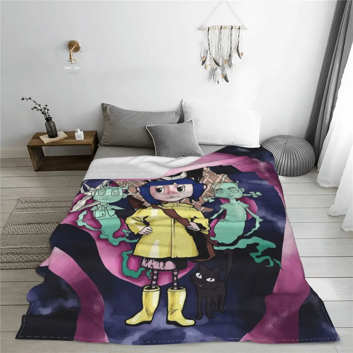 Coraline Halloween Blankets the Secret Door Fleece Awesome Warm Throw Blankets for Coverlet Decoration