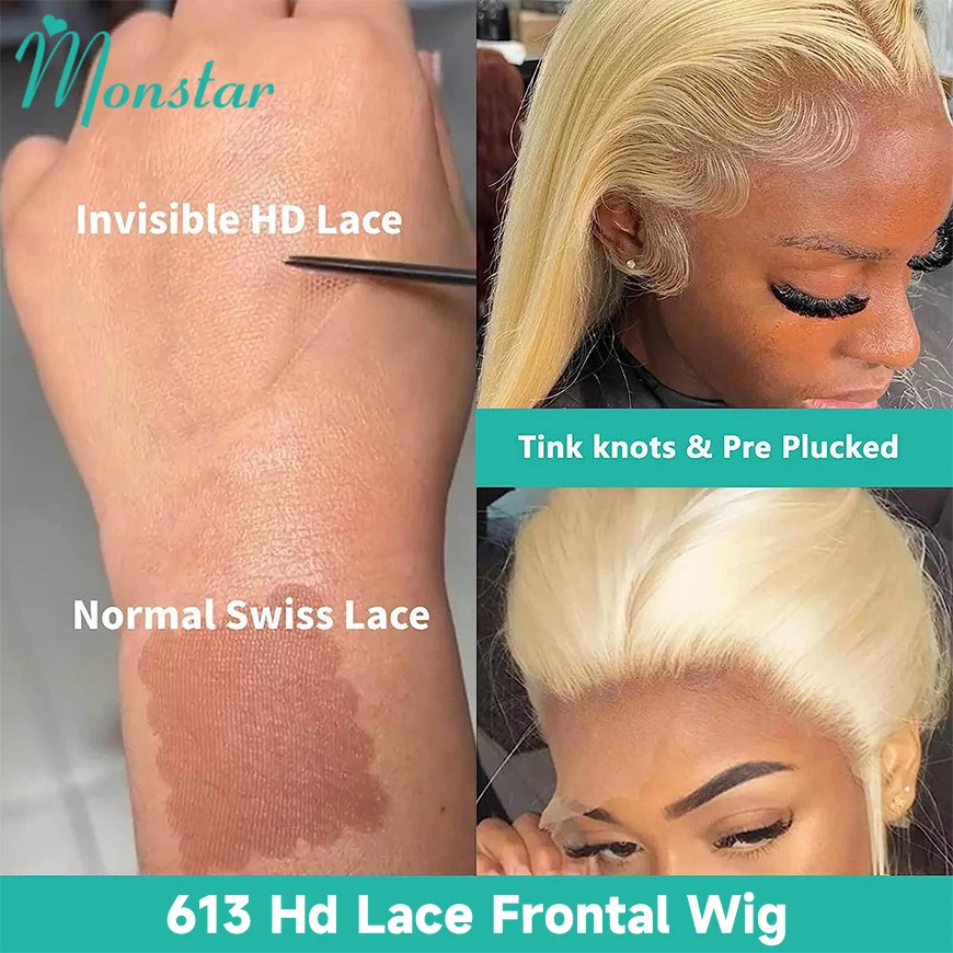 Human Hair Full Lace 613 Blonde Hd Lace Wig 13x6 Human Hair 360 Full Lace Wig Human Hair Pre Plucked Remy Brazilian Straight Wig