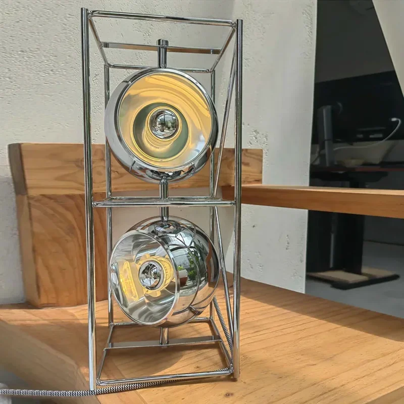 Tower of Spheres Floor Lamp Creative Metal chrome floor lamp Atmosphere Lamp for Living Room Bedroom with shelves standing lamp