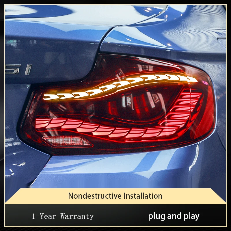 

2 PCS Auto Lights For BMW 2 Series F22 218i 220i 225 M2 Tail Lamp 2014-2021 DRL Taillight LED Horse Race Tool Car Accessories