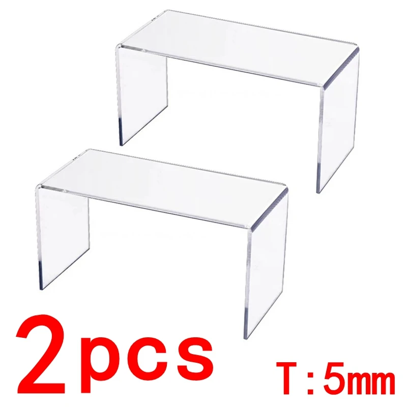 Display Stand 5mm Thick Acrylic Display Shelf, Transparent and Lightweight, Can Be Layered to Store Display Items