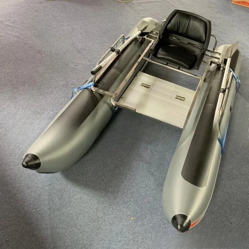 OEMFrame Catamaran, Inflatable Buoy Catamaran with Seat Rotatable Removable Portable Catamaran Fishing Boat