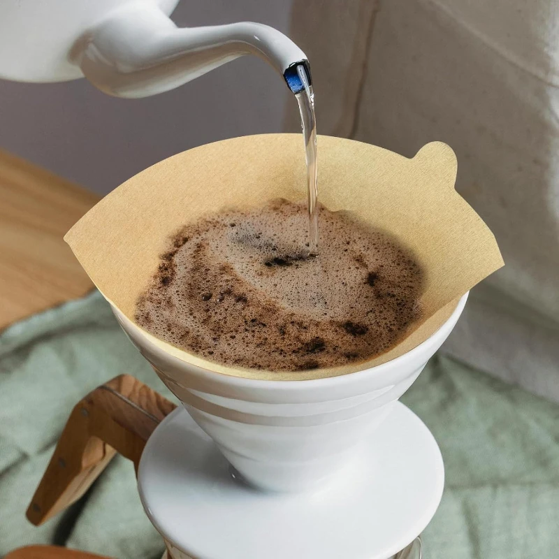 V-Shaped Coffee Filters Unbleached Disposable Paper Cone Filters Non-Residue coffee Filter Bag Espresso Maker Accessories