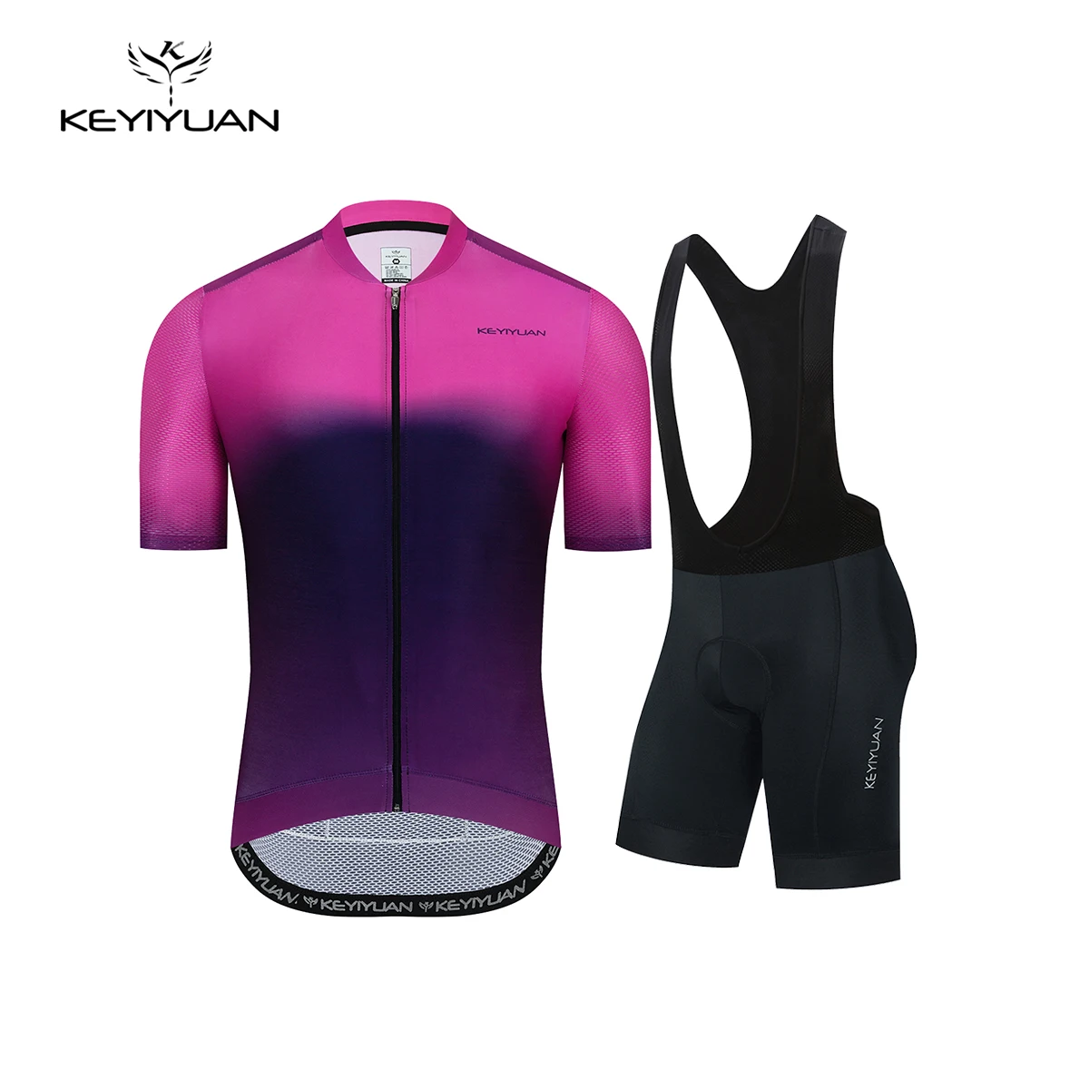 

KEYIYUAN Summer Premium Milk Silk Competitive Cycling Jersey Set MTB Uniform Bike Wear Ropa Ciclismo Bicycle Clothes Men Short