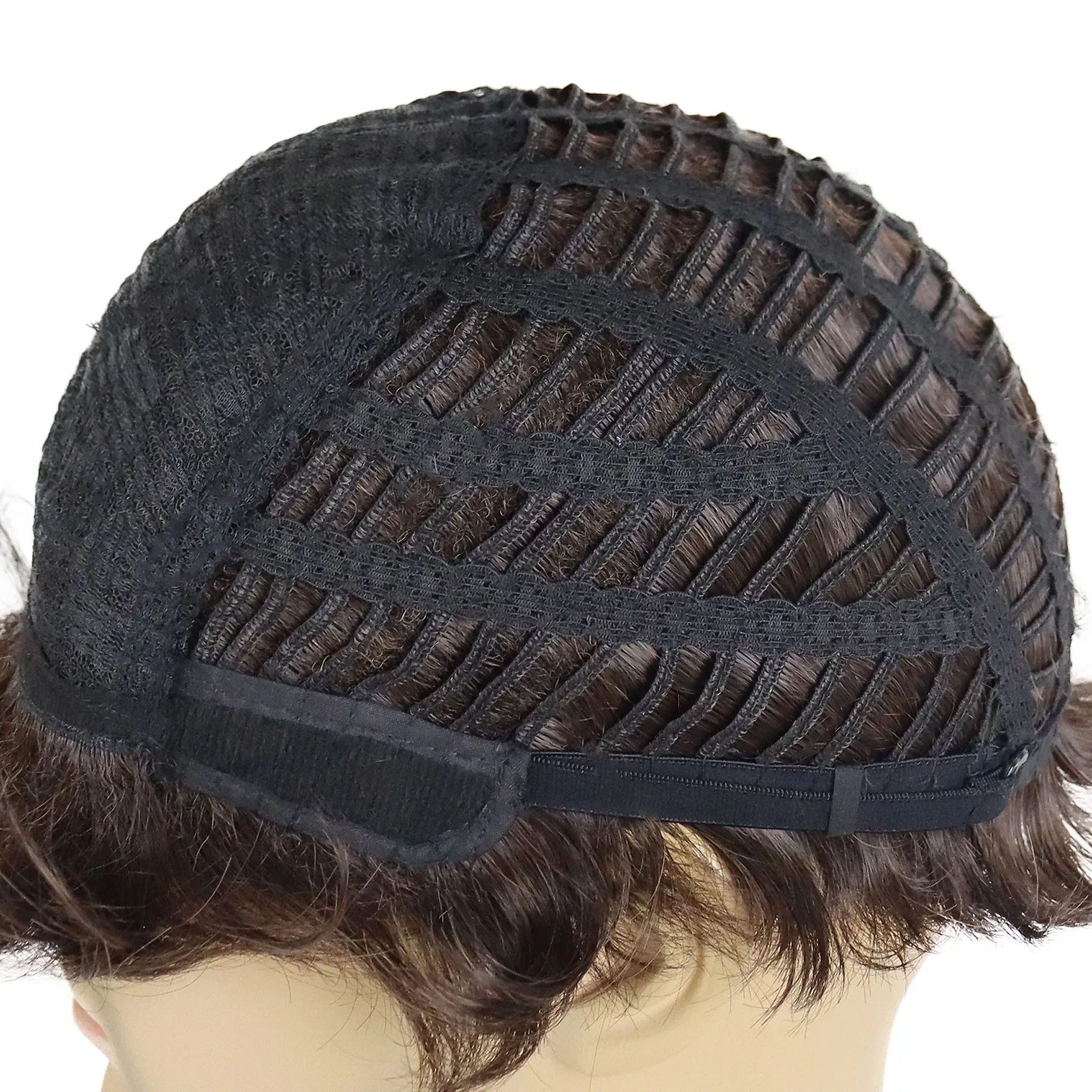 باروكات صناعية قصيرة مجعدة للرجال شعر بني داكن مع غرة رجل أسود تصفيفة الشعر الطبيعي شعر مستعار للرجال كوسبلاي يومي للأب