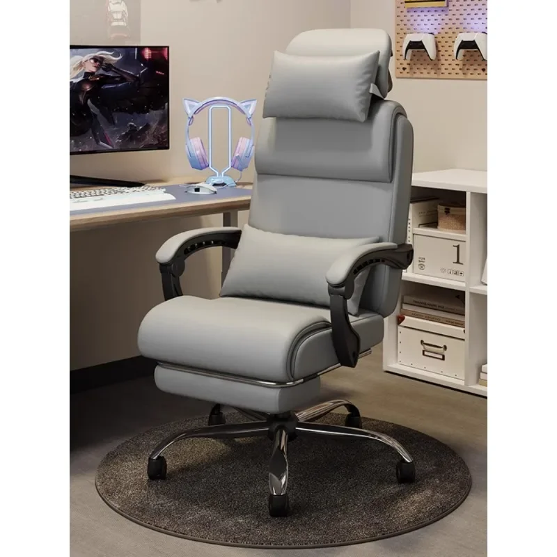 Luxury Home Office Chair, Reclining Computer Chair, Comfortable Swivel Chair for Long Sitting Hours