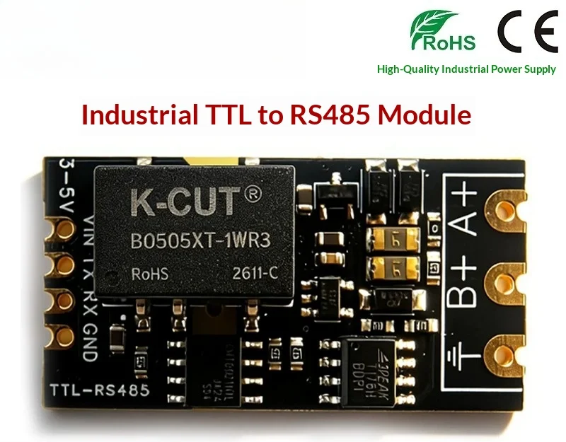 Image of Industrielles Dual-Isoliertes TTL-zu-RS485-Modul 1,5kV Isolation Auto-Transceiver 3-5,5V UART Serieller Konverter SMT Halbloch-RS485