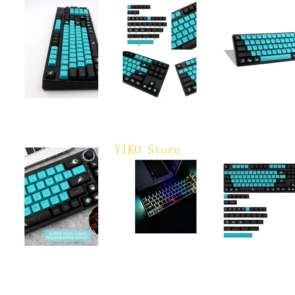K32C 141 for Key XDA Profile Keycap PBT DYE-SUB Jelly fish Backlight