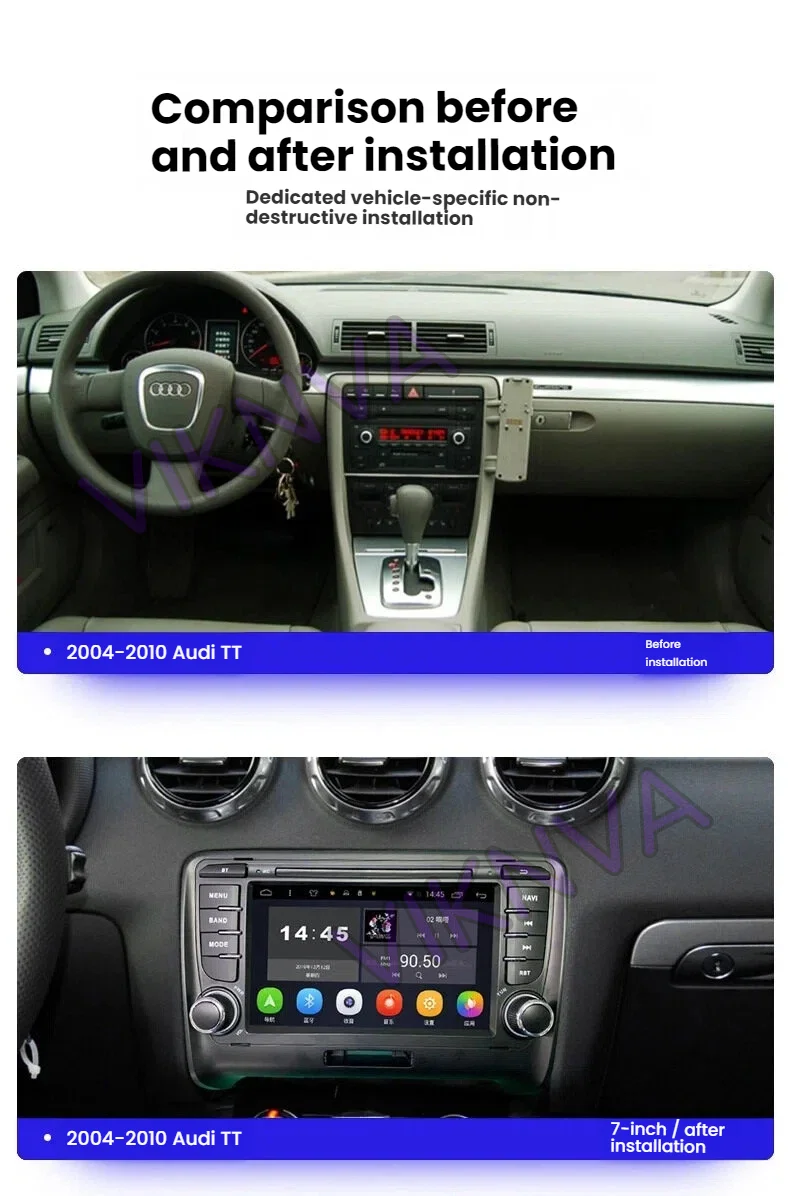 7inch GPS Navi Autoradio For Audi TT MK2 8J 2006-2014 Android -Core 4+64G Stereo Car Radio Player Audio RDS Carplay BT 5.0