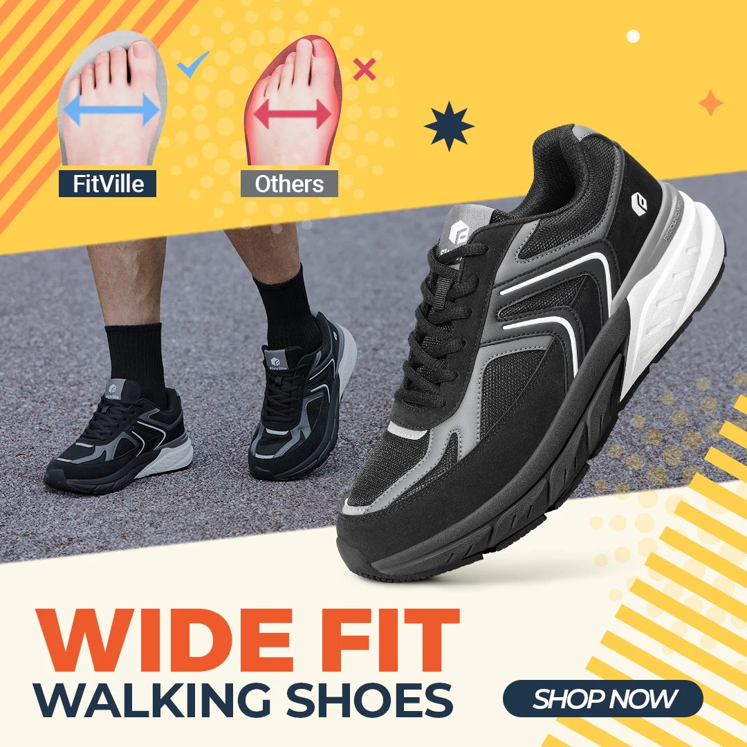 

Мужская обувь для ходьбы Fittington, очень широкая обувь, спортивные кроссовки, ортопедическая обувь, поддержка свода стопы при подошвенном фасциите, нейропатии