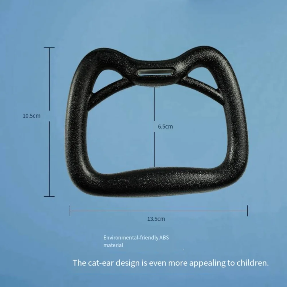 Childrens Exercise Rings Adjustable Strap Length for Home School Playground ABS Material Tensile Ring 13.5 6.5 10.5cm Black