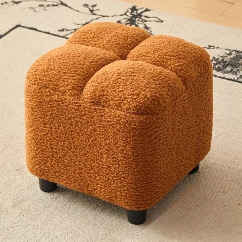 Lamb wool small stool household living room multi-functional storage stool Kitchen individual sillas para salón furniture
