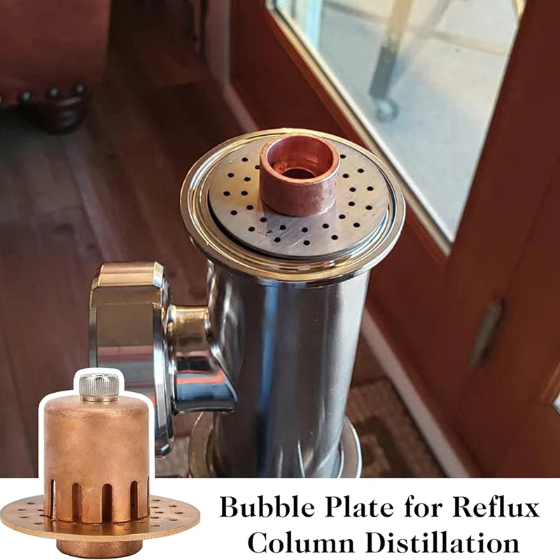 AT02-2 Inch (Od54mm) Copper Bubble Plate For 2 Inch Reflux Column Distillation, Home Glass Column Still Distillation Set