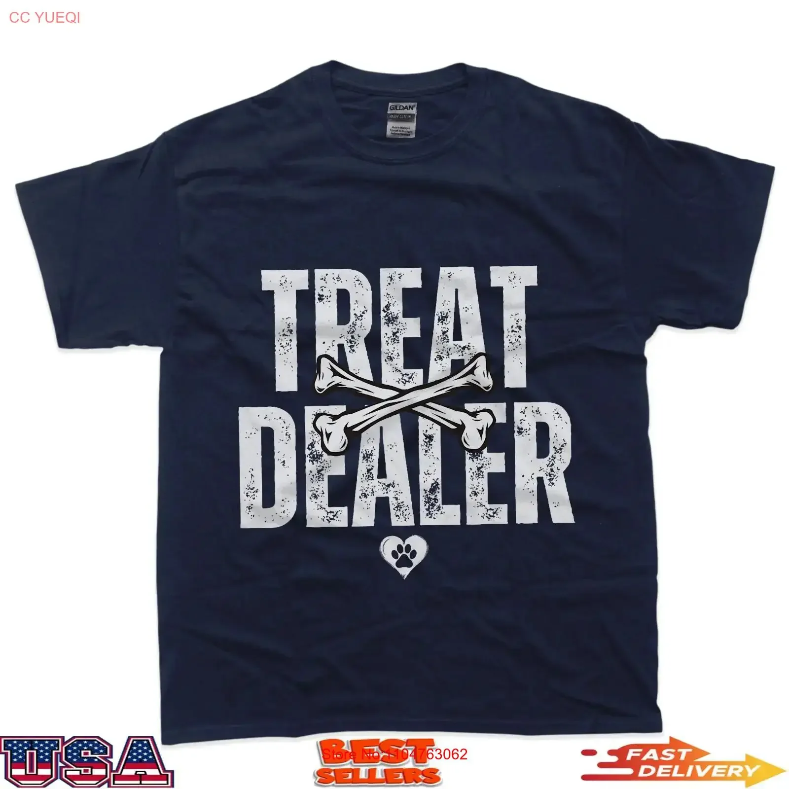 Treat Dealer Funny Humor Dog Owner T Shirt vintage Washed streetwear fashion Top For Everyday Wear homme Soft Versatile graphic